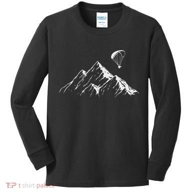 Paraglider Mountains Parachute Paragliding Lover Fun Kids Long Sleeve Shirt