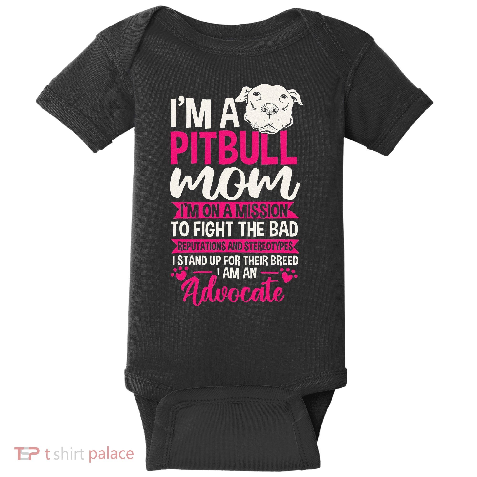 Pitbull Mom Pit Bull Terrier Mommy Pibble Mother's Day Baby Bodysuit