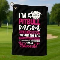 Pitbull Mom Pit Bull Terrier Mommy Pibble Mother's Day Golf Towel thumb 1