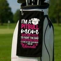 Pitbull Mom Pit Bull Terrier Mommy Pibble Mother's Day Golf Towel thumb 2