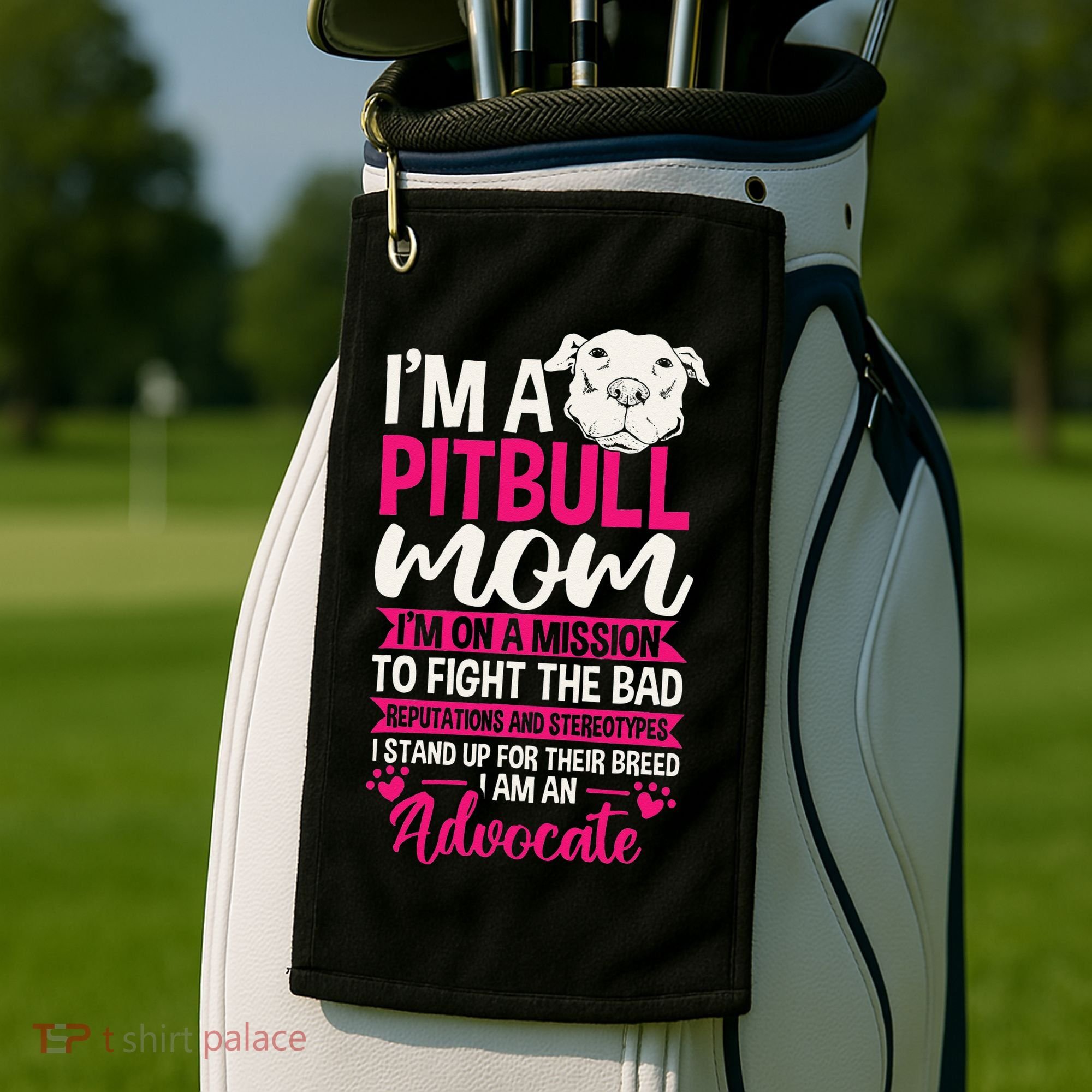 Pitbull Mom Pit Bull Terrier Mommy Pibble Mother's Day Golf Towel