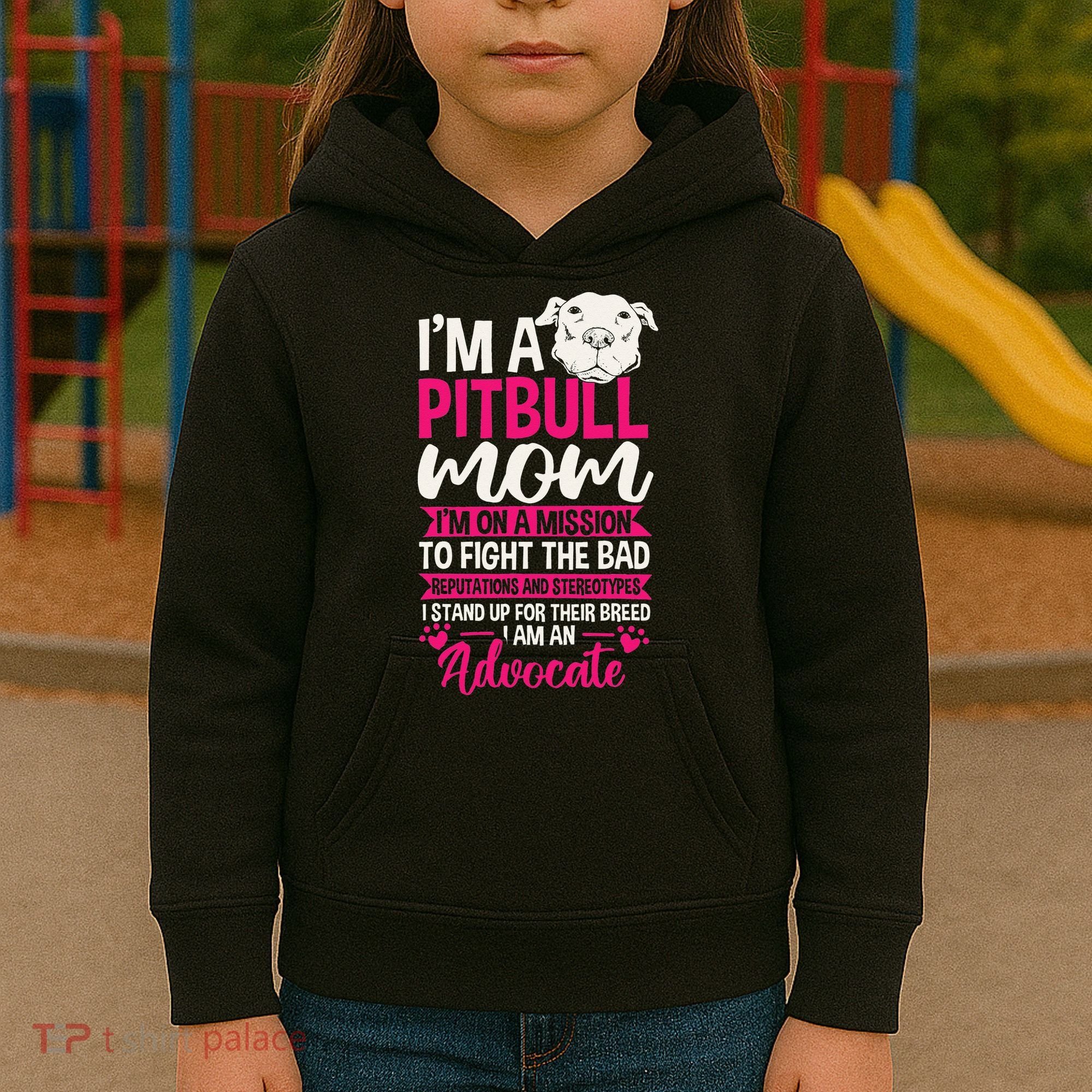 Pitbull Mom Pit Bull Terrier Mommy Pibble Mother's Day Kids Hoodie