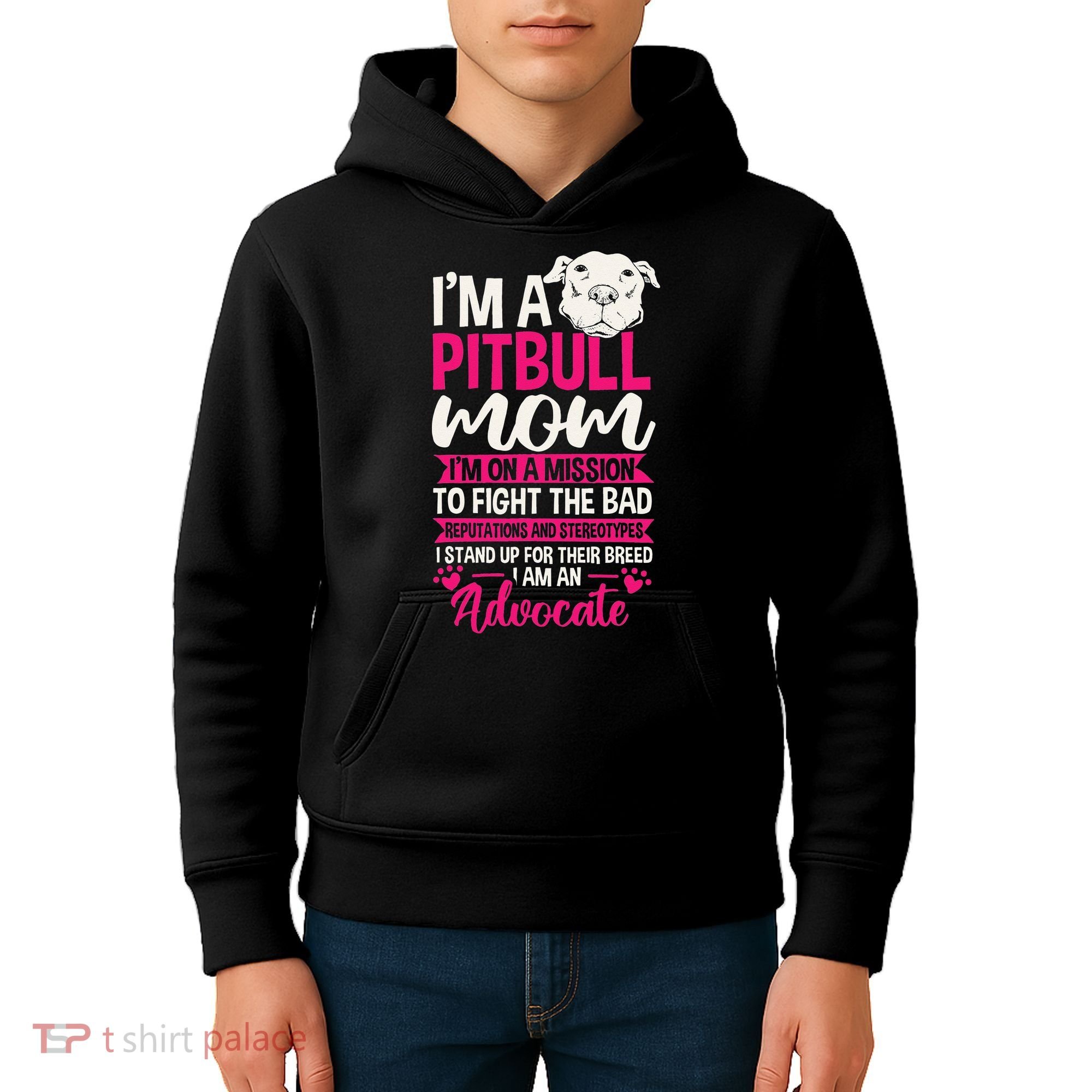Pitbull Mom Pit Bull Terrier Mommy Pibble Mother's Day Kids Hoodie