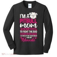 Pitbull Mom Pit Bull Terrier Mommy Pibble Mother's Day Kids Long Sleeve Shirt thumb 0