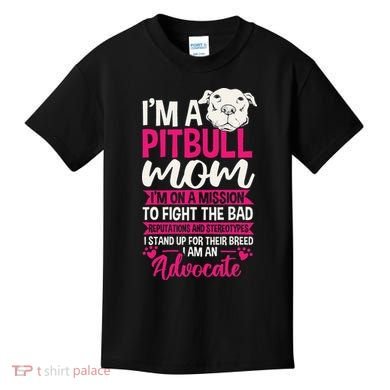 Pitbull Mom Pit Bull Terrier Mommy Pibble Mother's Day Kids T-Shirt