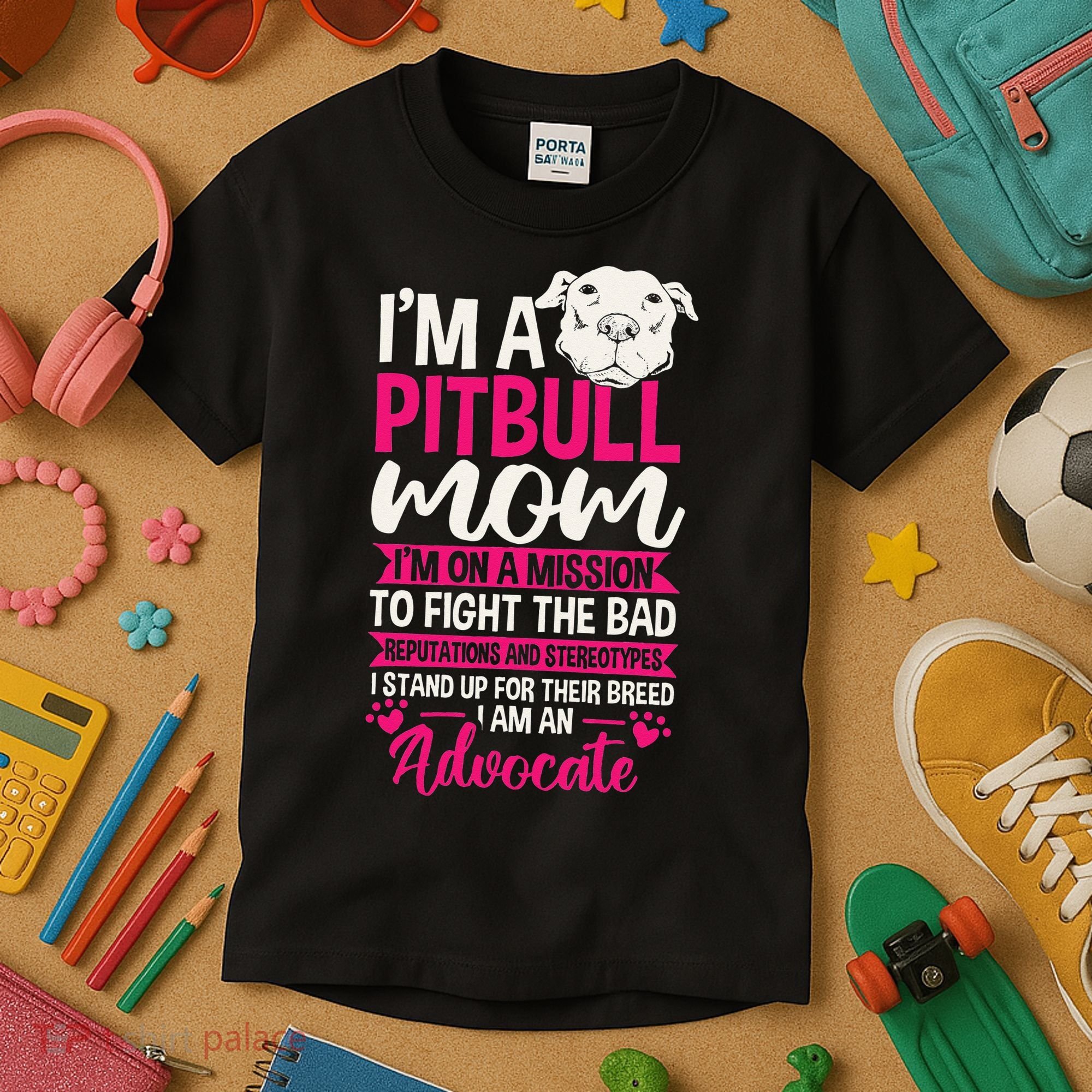 Pitbull Mom Pit Bull Terrier Mommy Pibble Mother's Day Kids T-Shirt