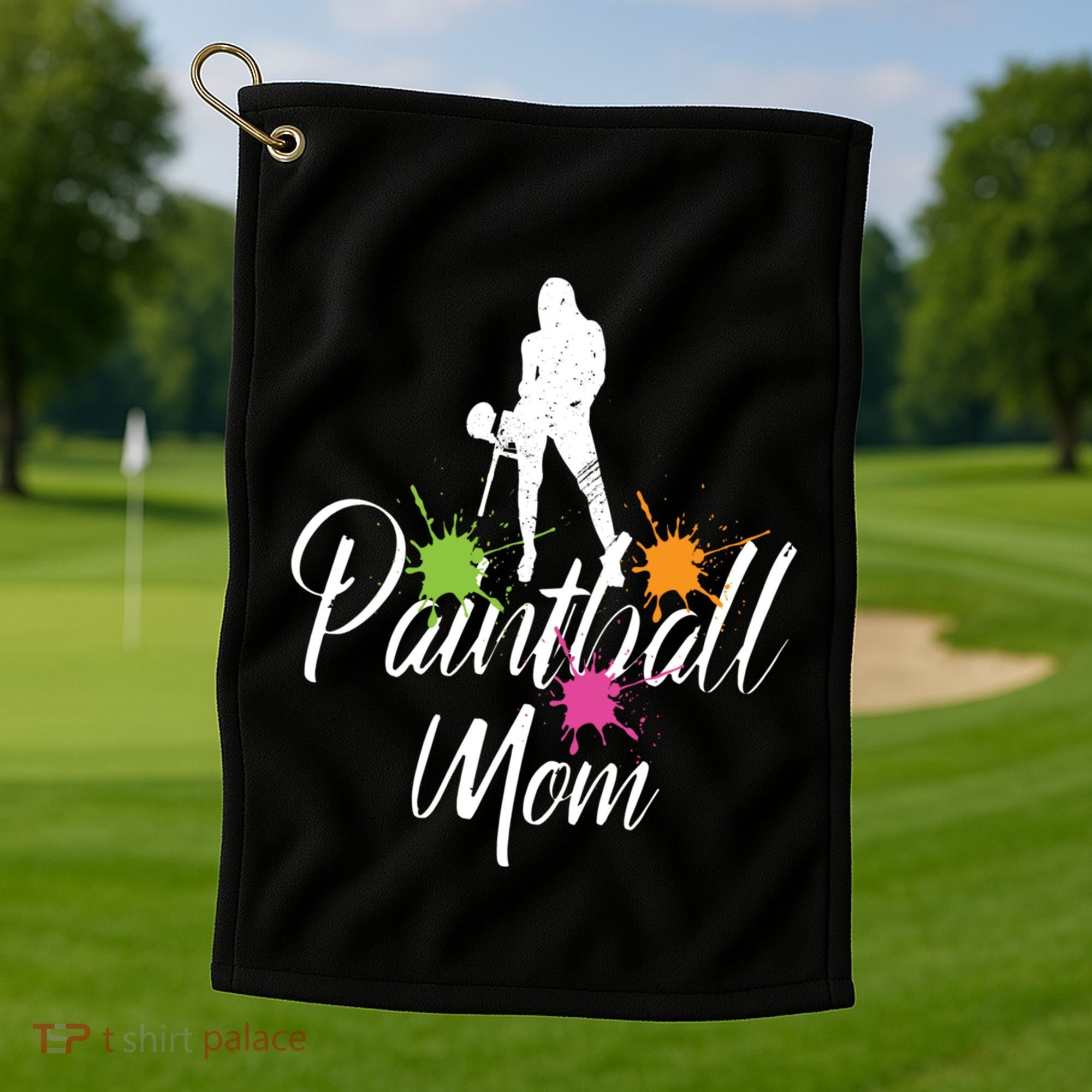 Paintball Mom Retro Awesome Baller Mom Funny Gift Present Gift Golf Towel