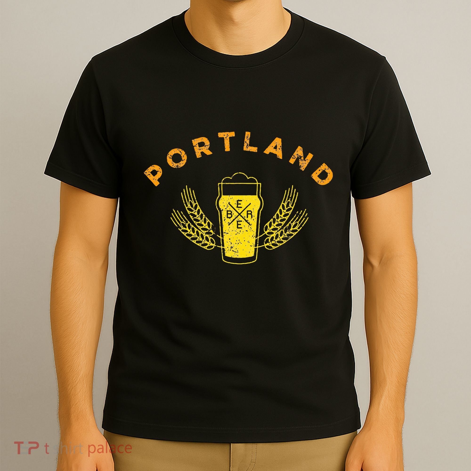 Portland Maine Retro Vintage Style Craft Beer Drinkers T-Shirt