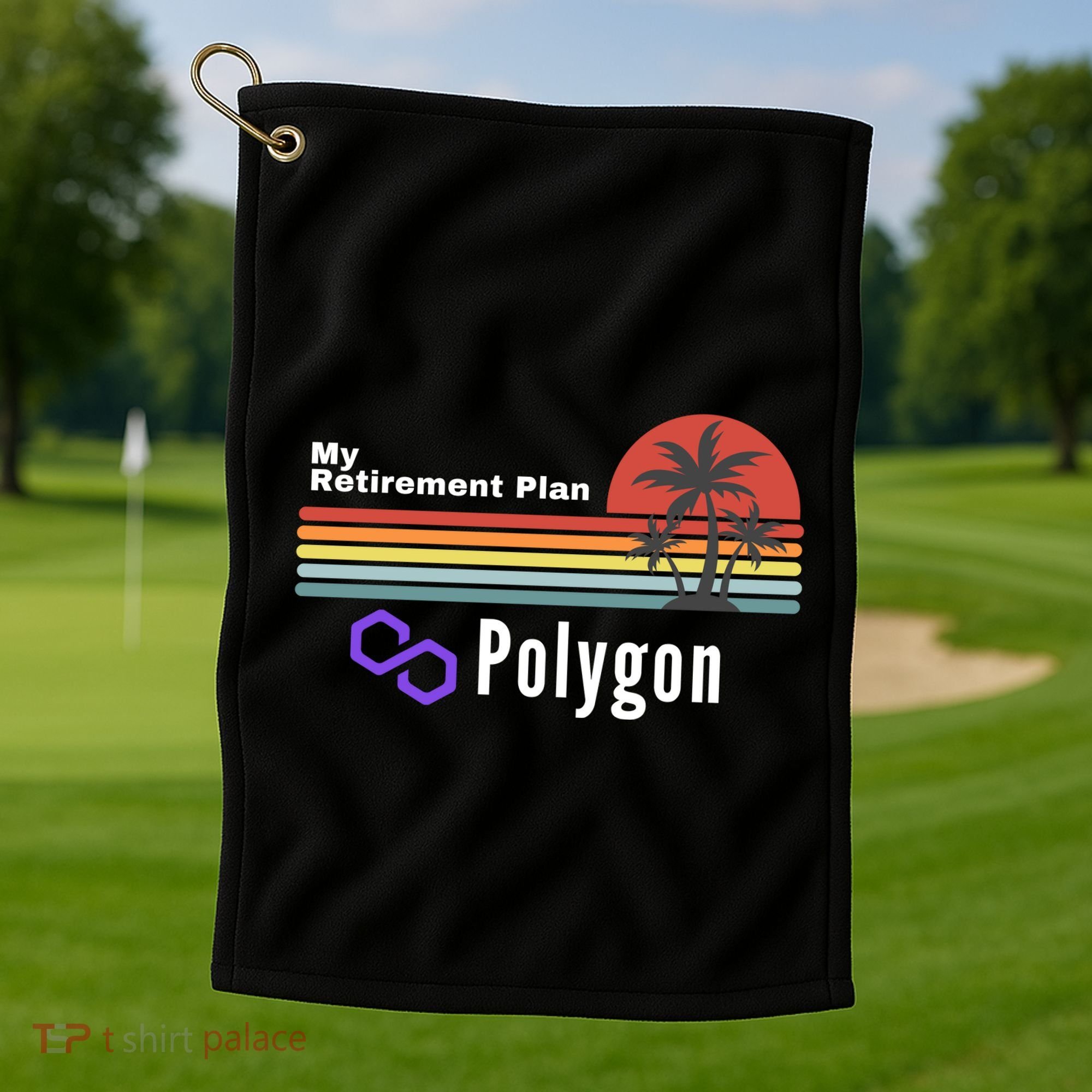 Polygon My Retirement Plan, Polygon Logo, Polygon Crypto Golf Towel