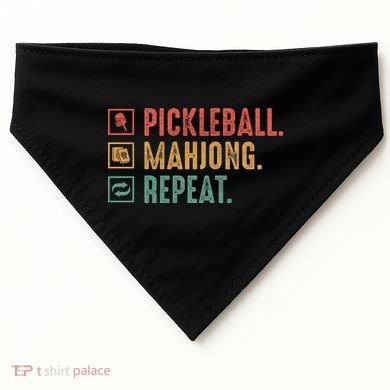 Pickleball Mahjong Repeat USA-Made Doggie Bandana