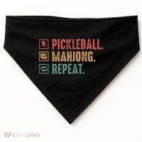 Pickleball Mahjong Repeat USA-Made Doggie Bandana thumb 0