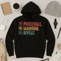 Pickleball Mahjong Repeat Hoodie thumb 3