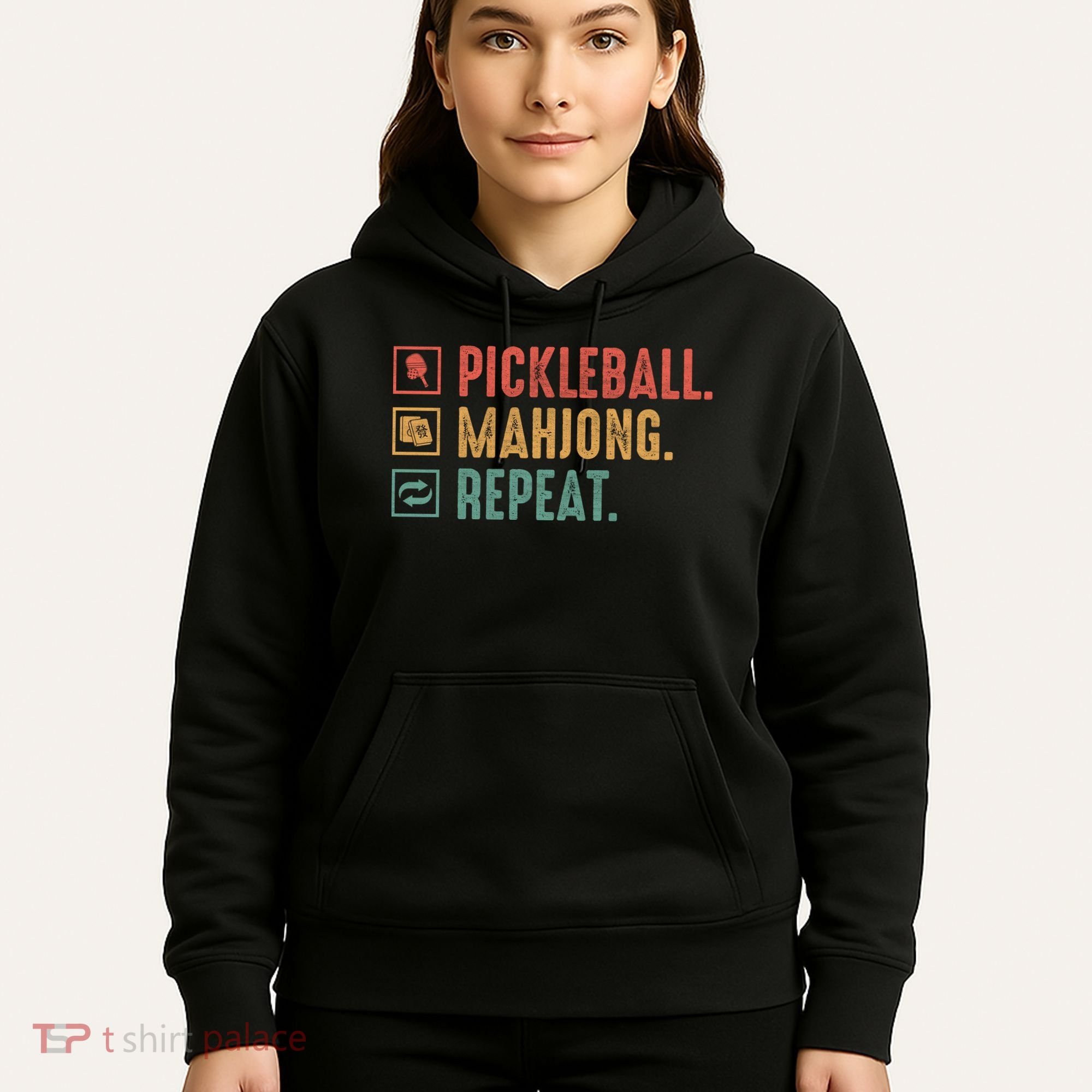 Pickleball Mahjong Repeat Hoodie