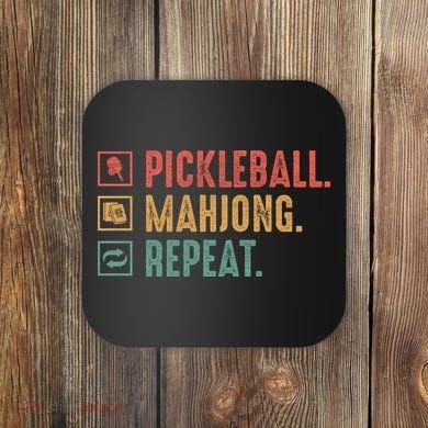 Pickleball Mahjong Repeat Coaster