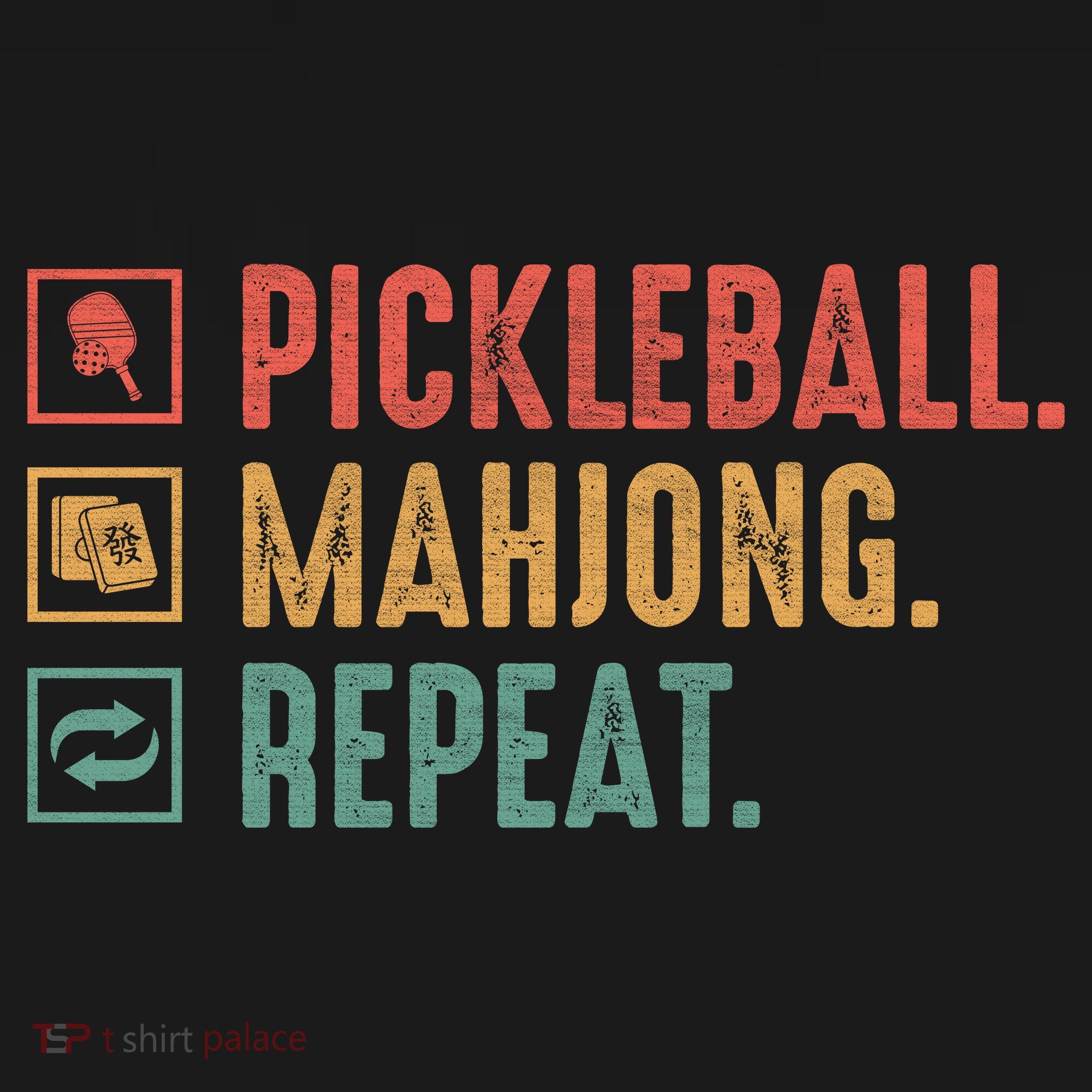 Pickleball Mahjong Repeat Pajama Set