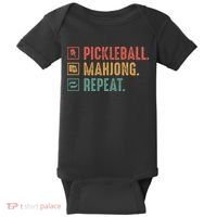Pickleball Mahjong Repeat Baby Bodysuit thumb 0