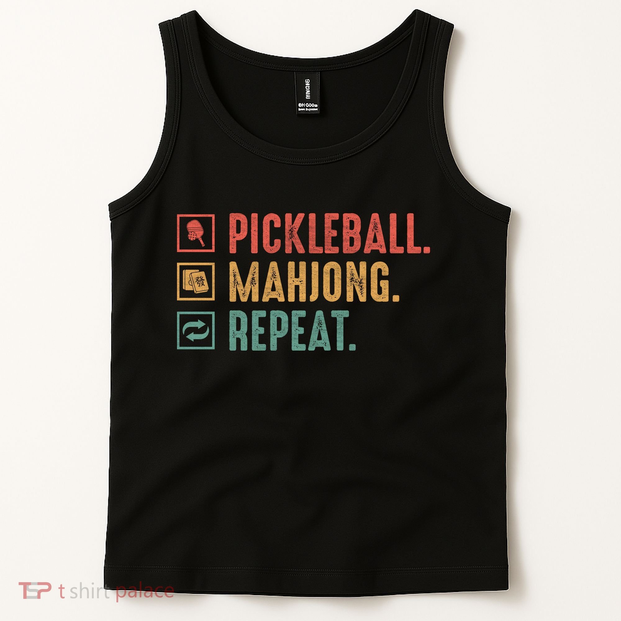 Pickleball Mahjong Repeat Tank Top