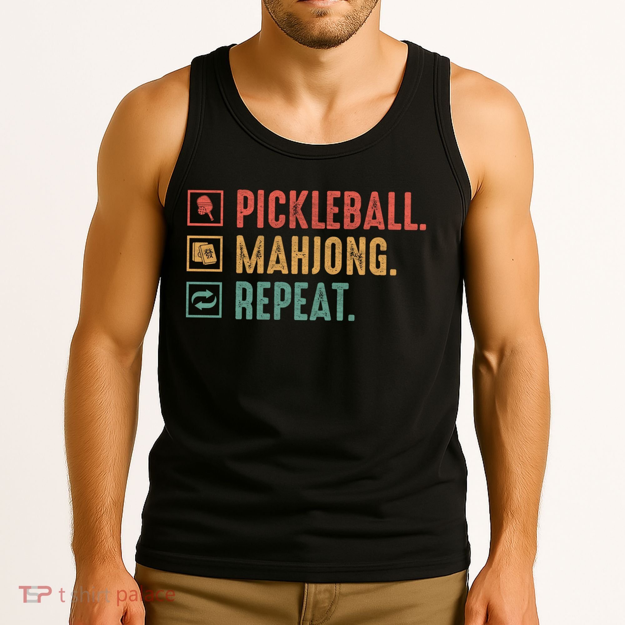 Pickleball Mahjong Repeat Tank Top