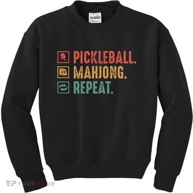 Pickleball Mahjong Repeat Kids Sweatshirt