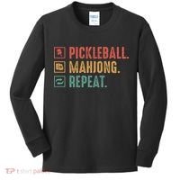 Pickleball Mahjong Repeat Kids Long Sleeve Shirt thumb 0