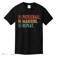 Pickleball Mahjong Repeat Kids T-Shirt thumb 0