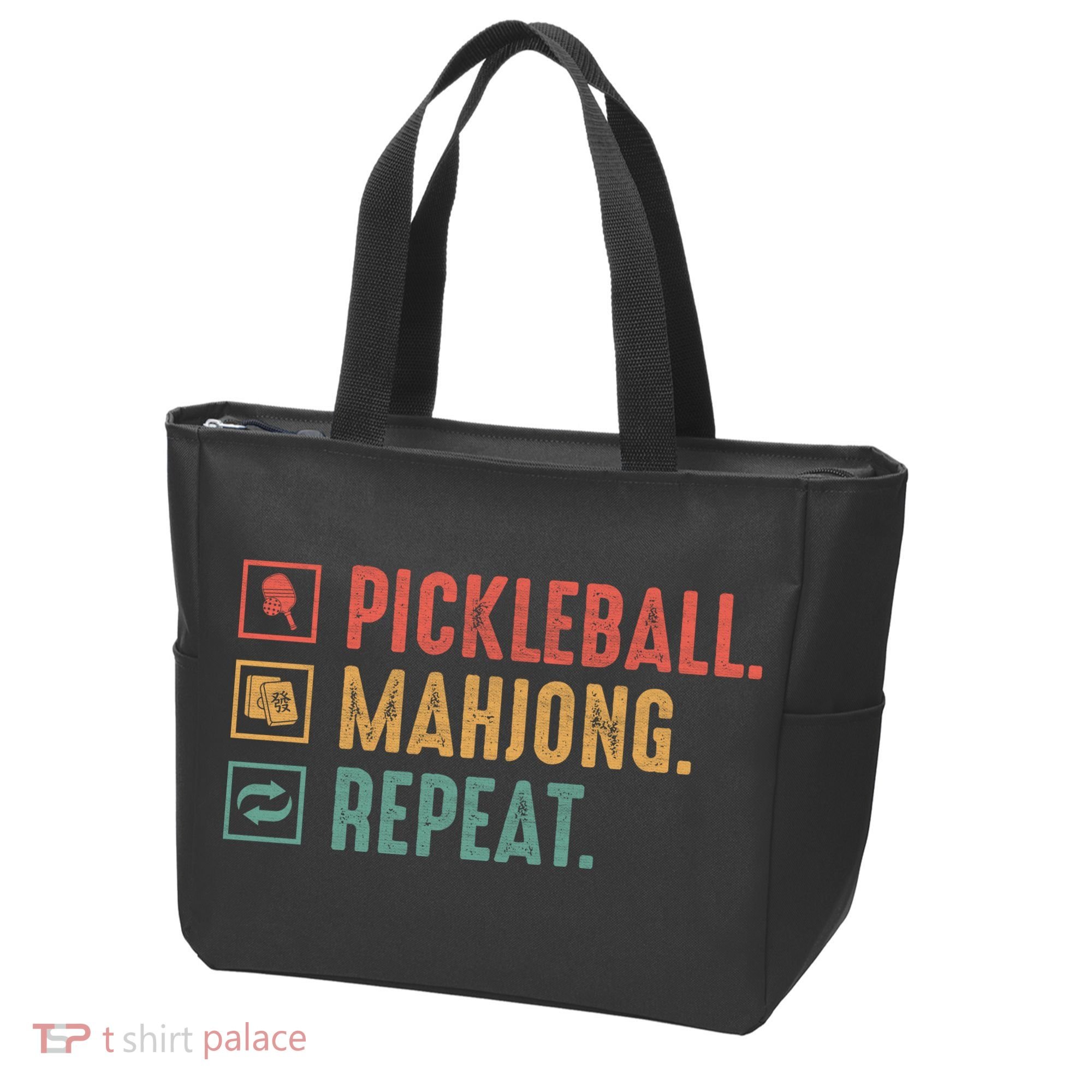 Pickleball Mahjong Repeat Tote Bag