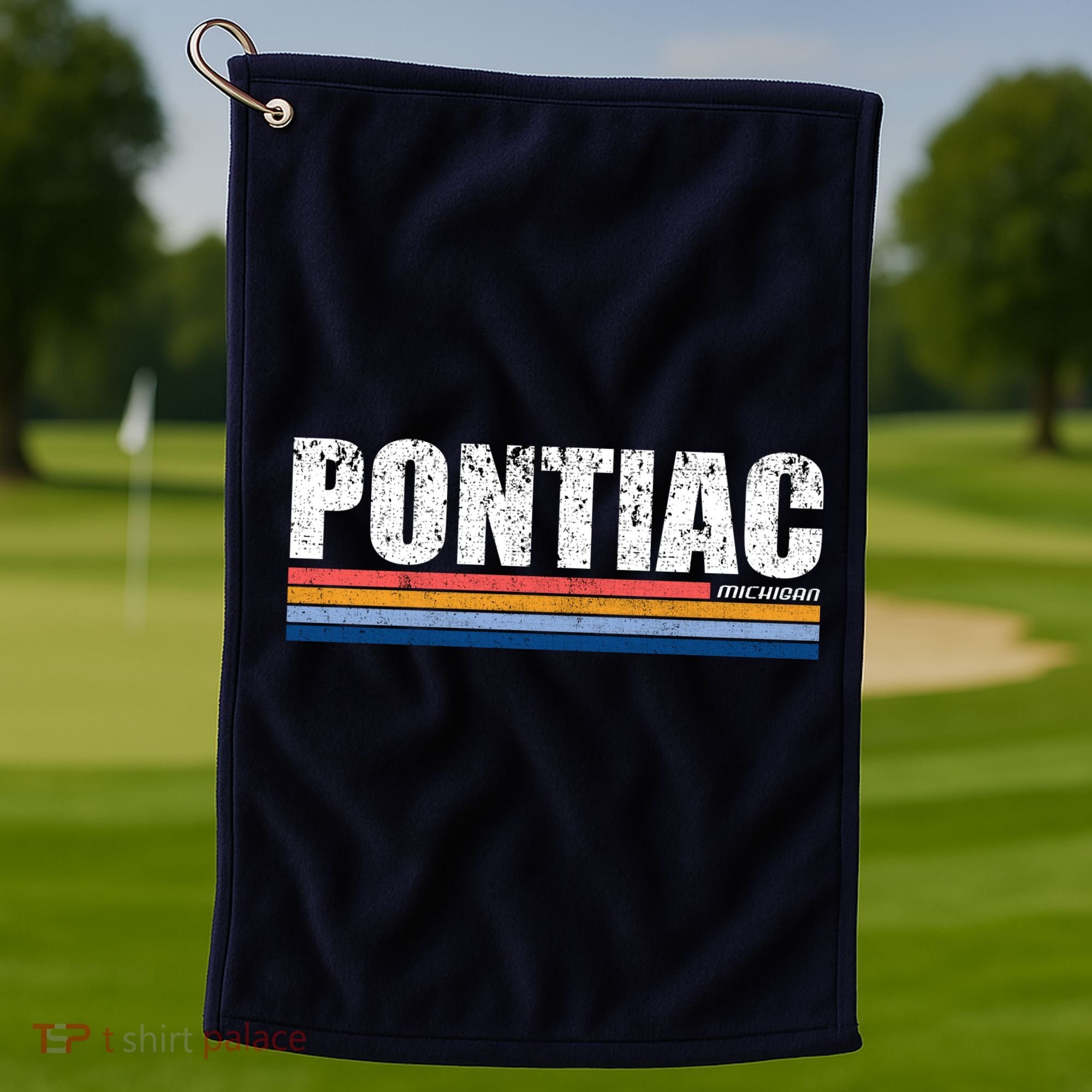 Pontiac Michigan Retro Golf Towel