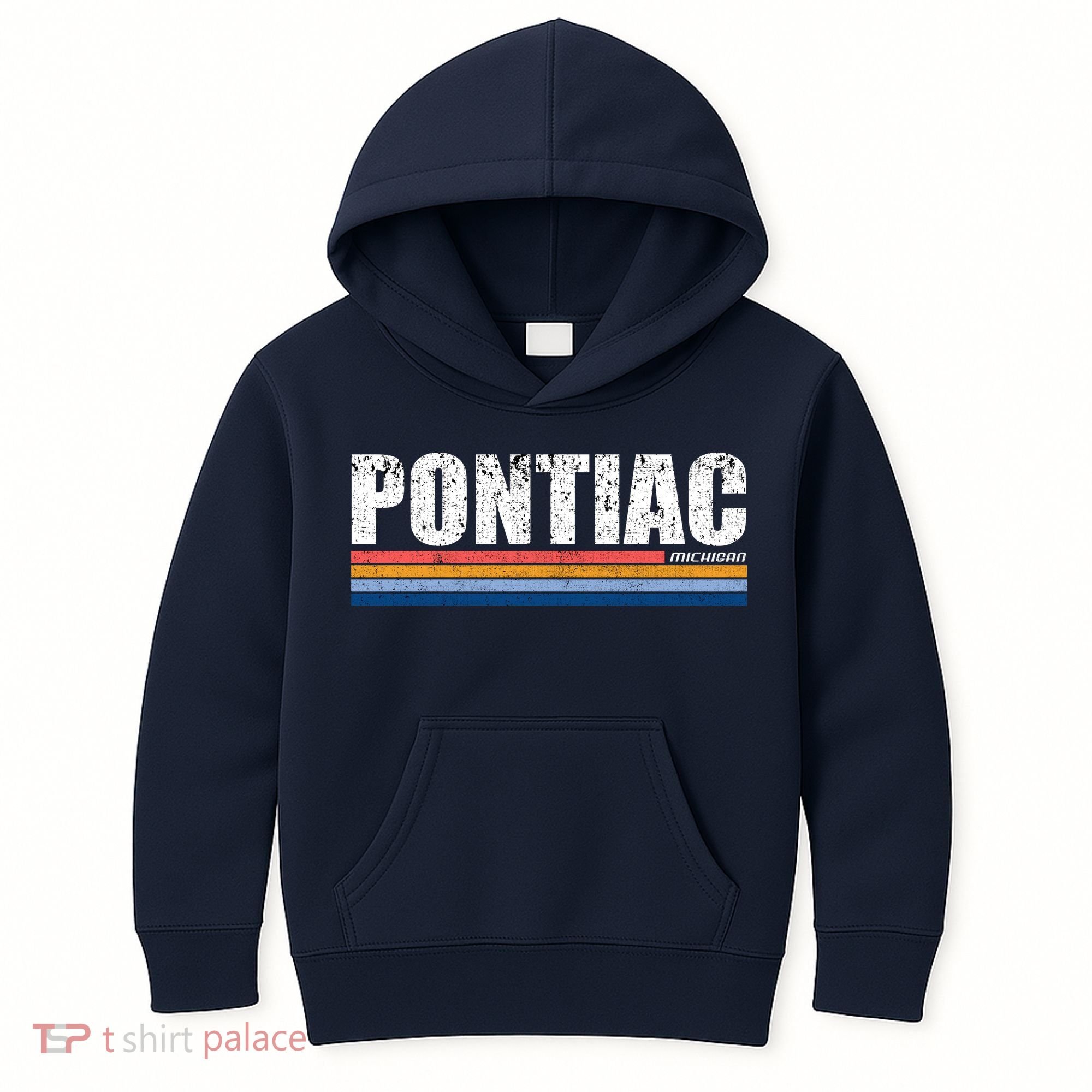Pontiac Michigan Retro Kids Hoodie