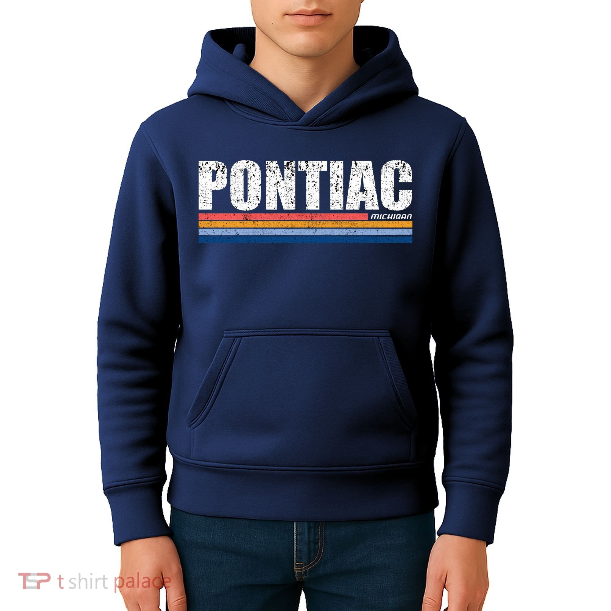 Pontiac Michigan Retro Kids Hoodie