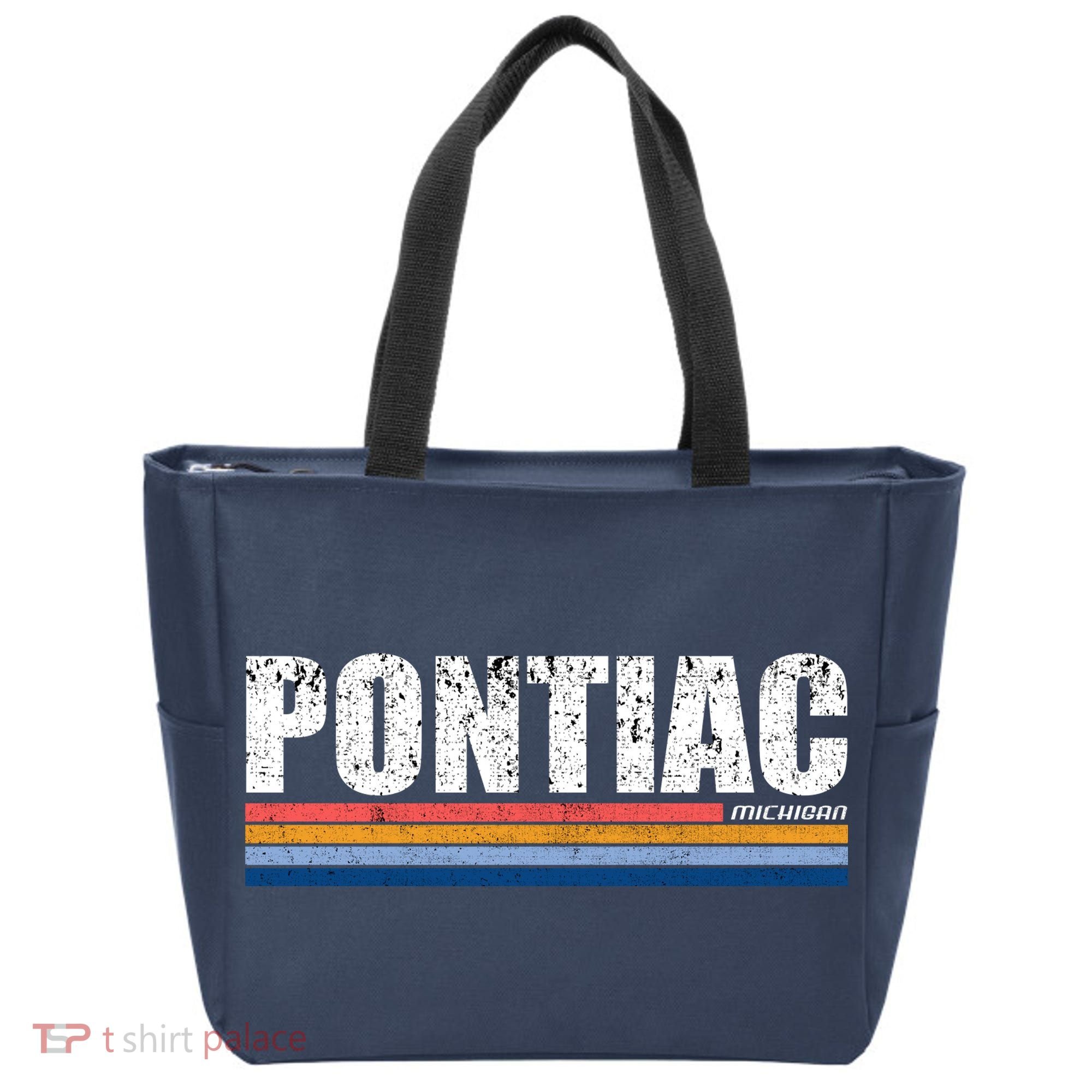 Pontiac Michigan Retro Tote Bag
