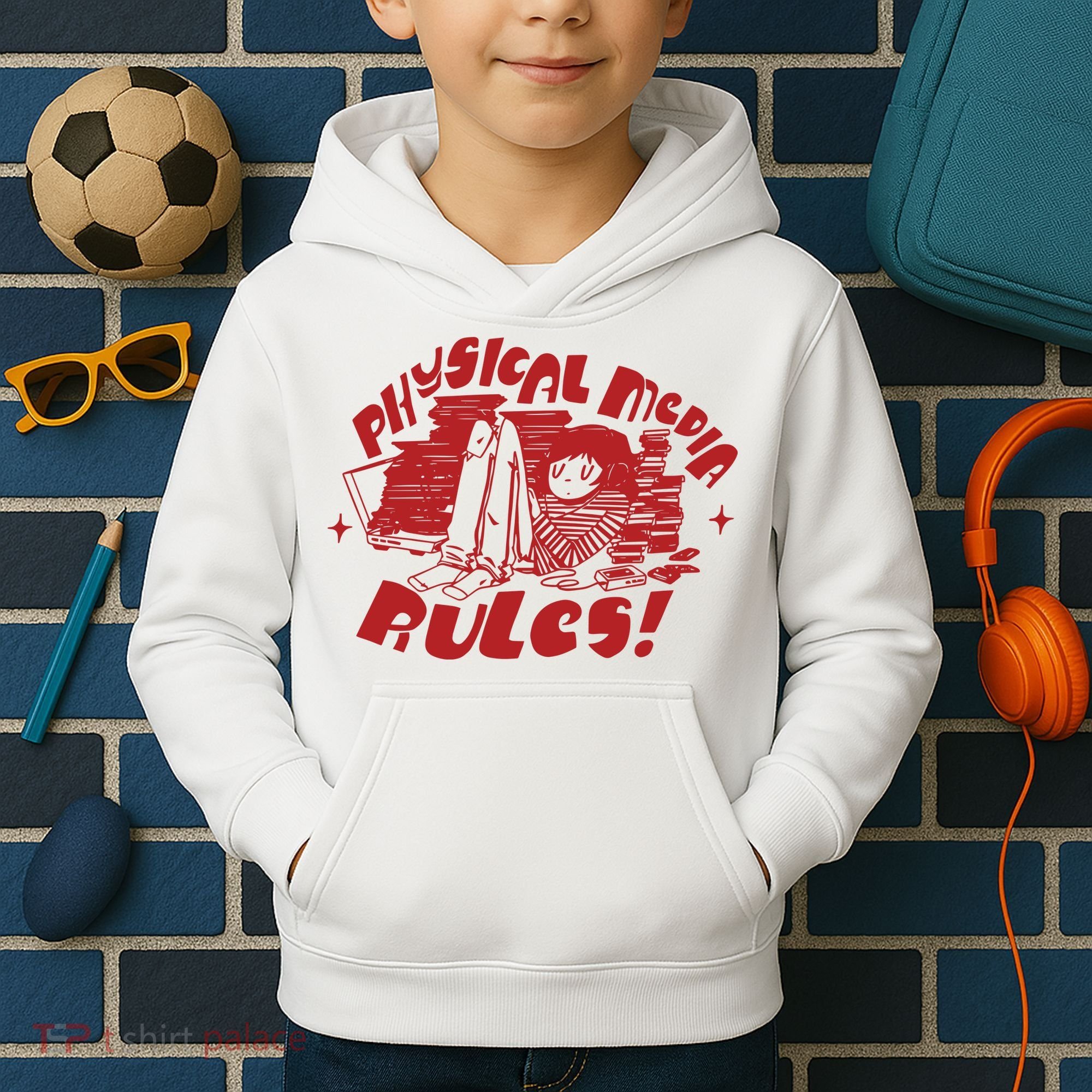 Physical Media Rules Kids Hoodie