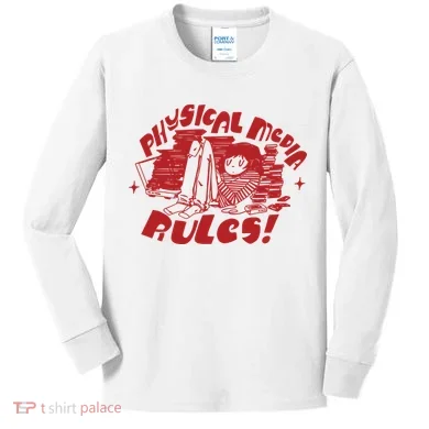Physical Media Rules Kids Long Sleeve Shirt