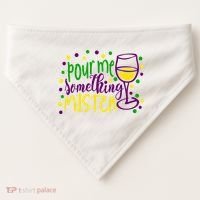 Pour Me Something Mister Mardi Gras Party USA-Made Doggie Bandana thumb 0