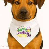 Pour Me Something Mister Mardi Gras Party USA-Made Doggie Bandana thumb 1