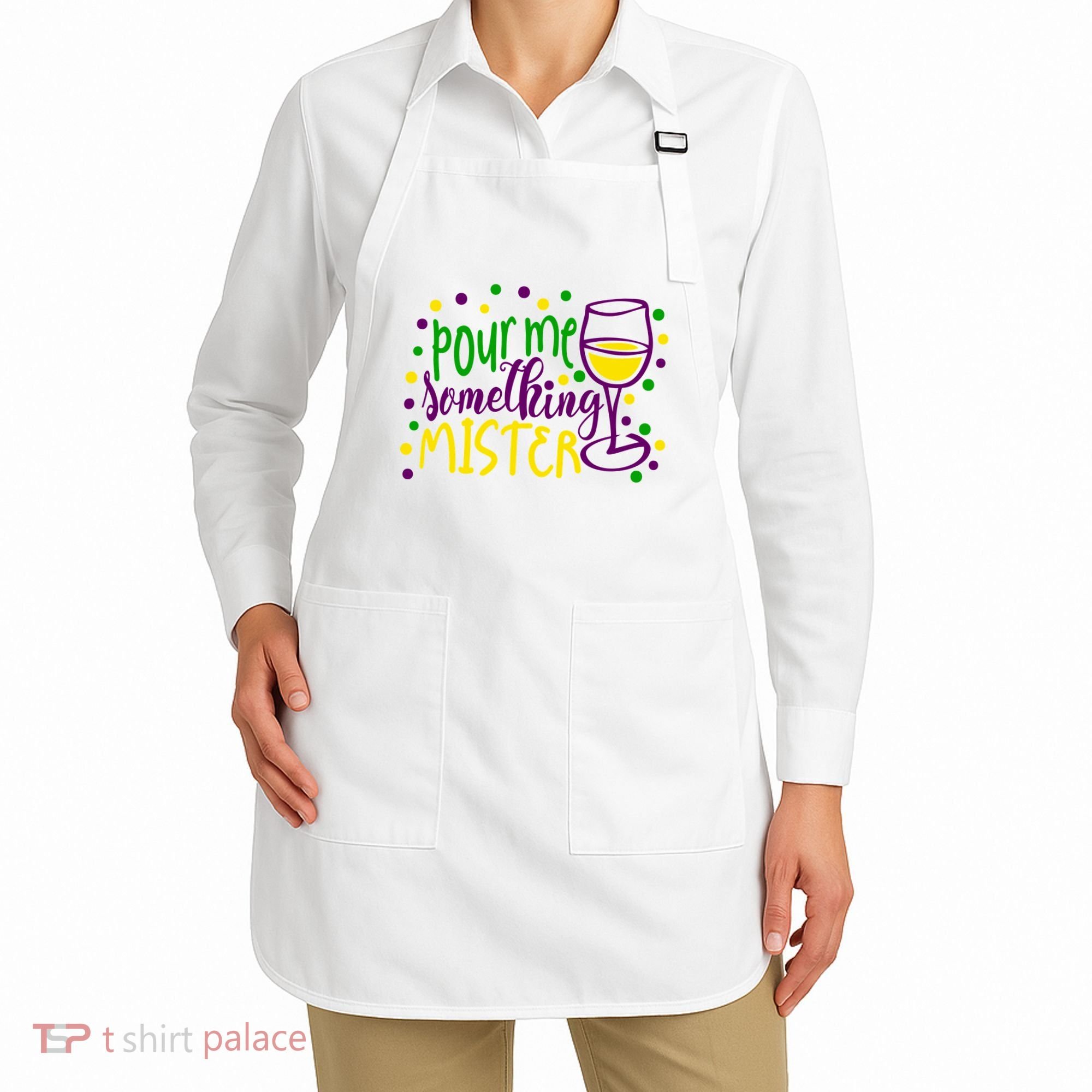 Pour Me Something Mister Mardi Gras Party Apron