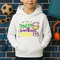 Pour Me Something Mister Mardi Gras Party Kids Hoodie thumb 2