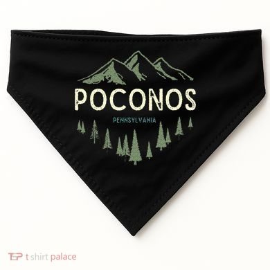 Pocono Mountains Souvenir Poconos Pennsylvania  USA-Made Doggie Bandana