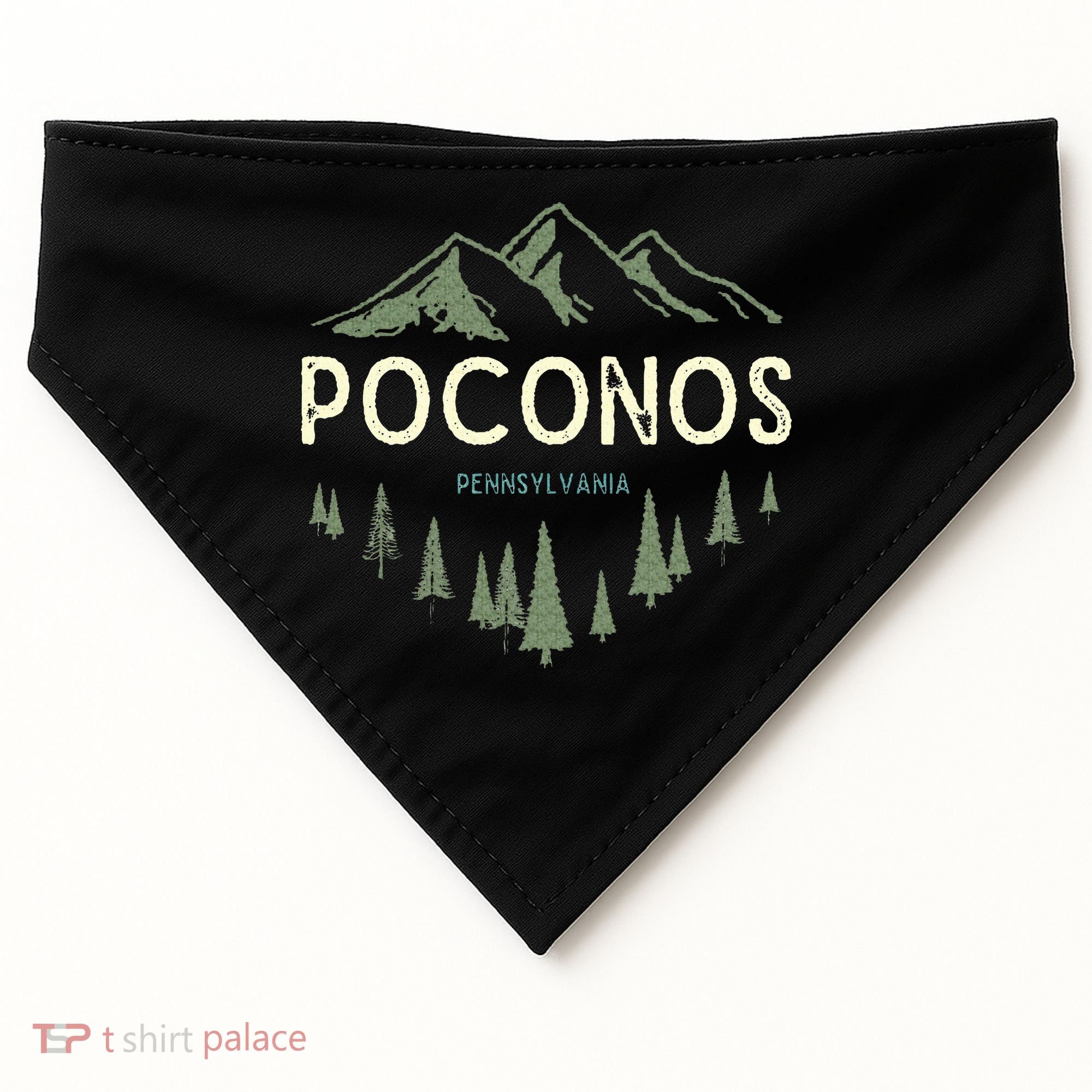 Pocono Mountains Souvenir Poconos Pennsylvania  USA-Made Doggie Bandana