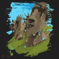 Polynesian, Moai Statue Easter Island By Zany Brainy Women's Sweatshirt thumb 2