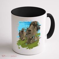 Polynesian, Moai Statue Easter Island By Zany Brainy Coffee Mug thumb 1