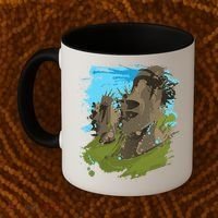 Polynesian, Moai Statue Easter Island By Zany Brainy Coffee Mug thumb 2