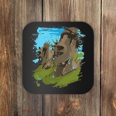 Polynesian, Moai Statue Easter Island By Zany Brainy Coaster