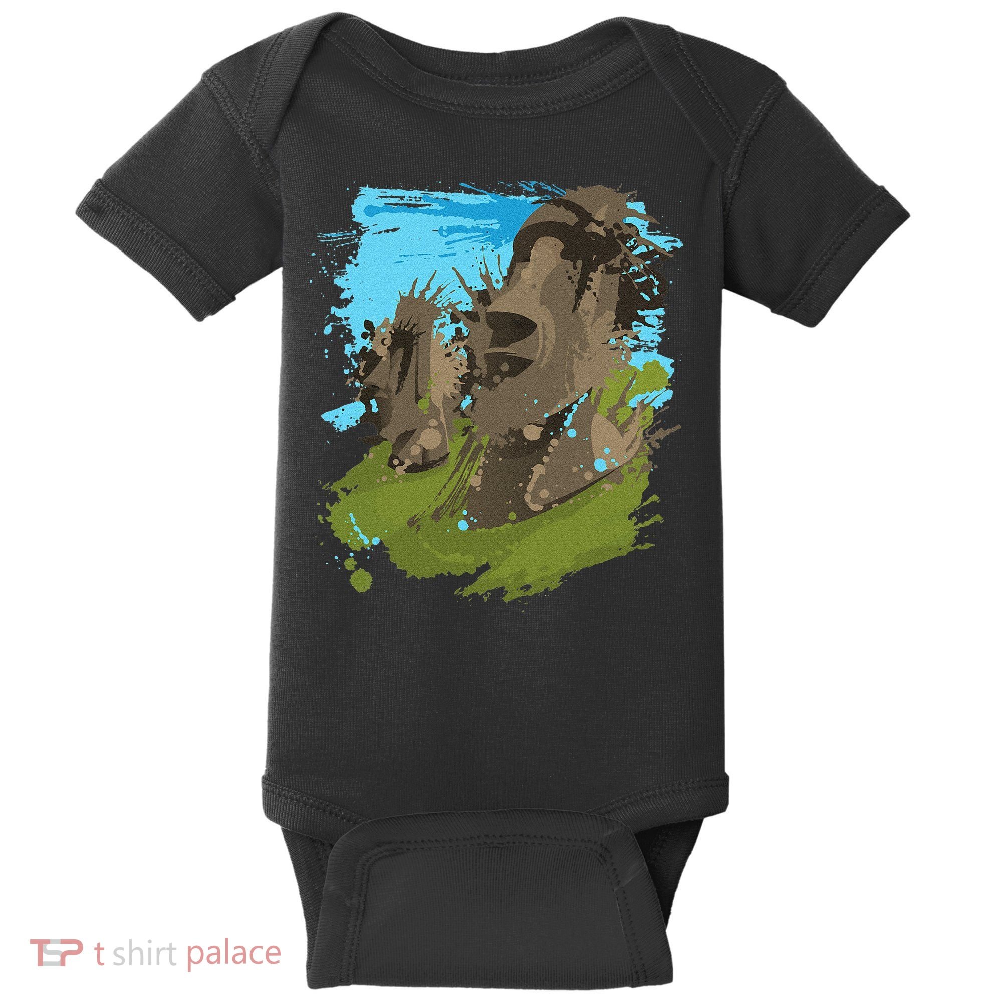 Polynesian, Moai Statue Easter Island By Zany Brainy Baby Bodysuit