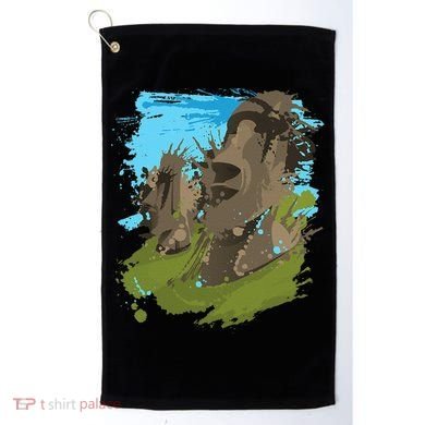 Polynesian, Moai Statue Easter Island By Zany Brainy Golf Towel