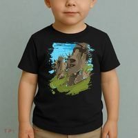 Polynesian, Moai Statue Easter Island By Zany Brainy Toddler T-Shirt thumb 2