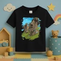 Polynesian, Moai Statue Easter Island By Zany Brainy Toddler T-Shirt thumb 3