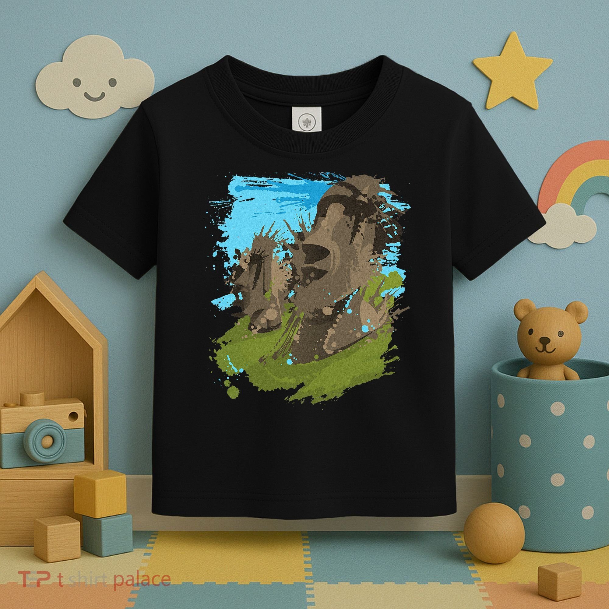 Polynesian, Moai Statue Easter Island By Zany Brainy Toddler T-Shirt
