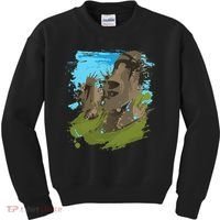 Polynesian, Moai Statue Easter Island By Zany Brainy Kids Sweatshirt thumb 0