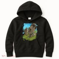 Polynesian, Moai Statue Easter Island By Zany Brainy Kids Hoodie thumb 0