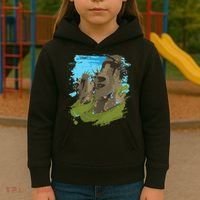 Polynesian, Moai Statue Easter Island By Zany Brainy Kids Hoodie thumb 3